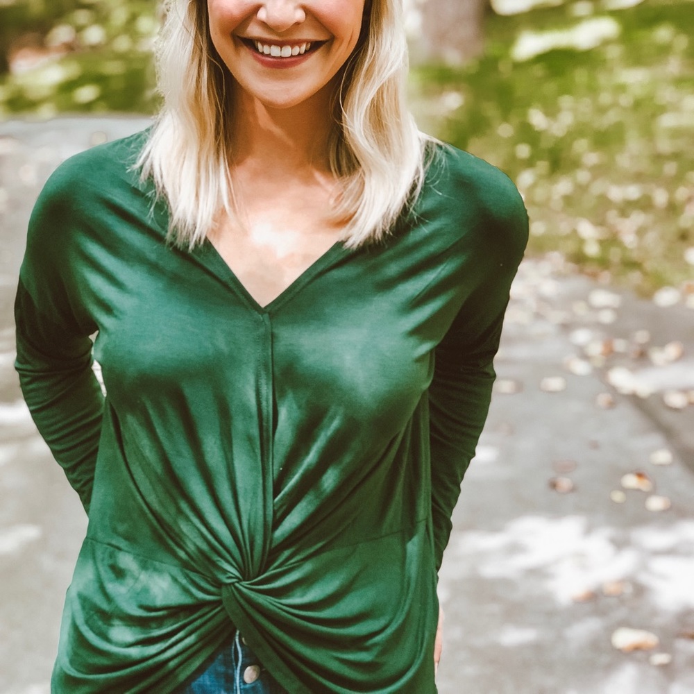 Lauren VNeck Twist Front Top